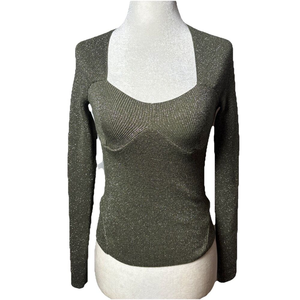 House of Harlow XS Subtle Glam Fitted Knit Top Long Sleeve Fall Capsule Wardrobe